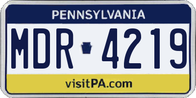 PA license plate MDR4219