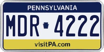 PA license plate MDR4222
