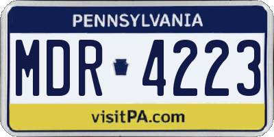 PA license plate MDR4223