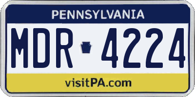 PA license plate MDR4224