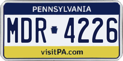 PA license plate MDR4226