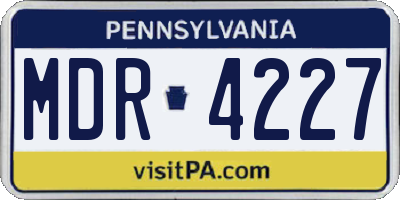 PA license plate MDR4227