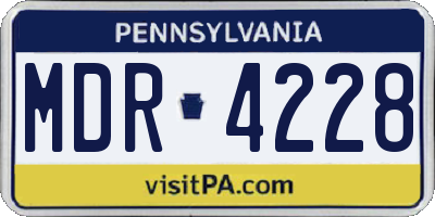 PA license plate MDR4228