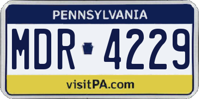 PA license plate MDR4229