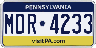 PA license plate MDR4233