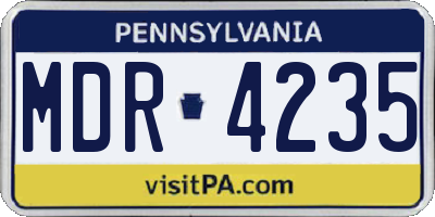 PA license plate MDR4235