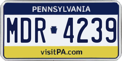 PA license plate MDR4239