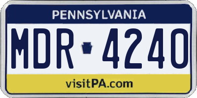 PA license plate MDR4240