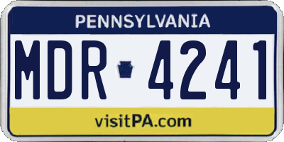 PA license plate MDR4241