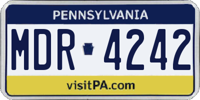 PA license plate MDR4242