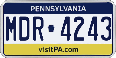 PA license plate MDR4243