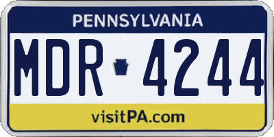 PA license plate MDR4244