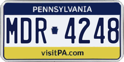PA license plate MDR4248