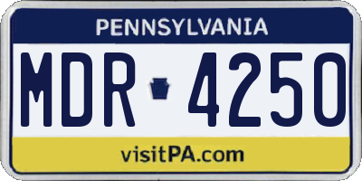 PA license plate MDR4250