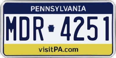 PA license plate MDR4251