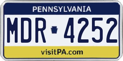 PA license plate MDR4252
