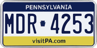 PA license plate MDR4253