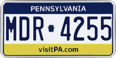 PA license plate MDR4255