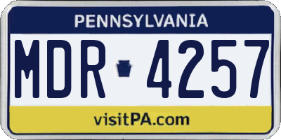 PA license plate MDR4257
