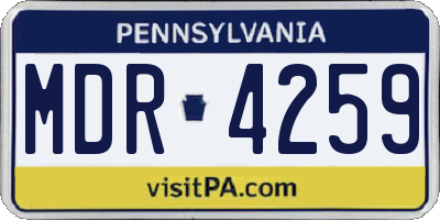 PA license plate MDR4259