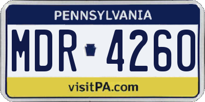 PA license plate MDR4260