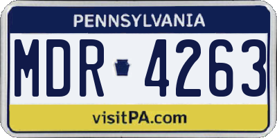 PA license plate MDR4263
