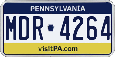 PA license plate MDR4264
