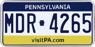 PA license plate MDR4265