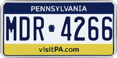 PA license plate MDR4266