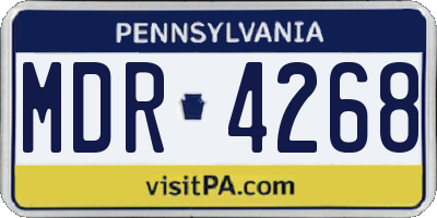 PA license plate MDR4268