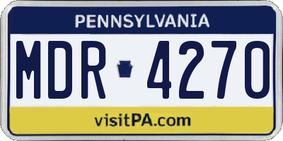 PA license plate MDR4270