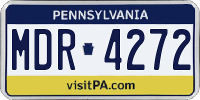 PA license plate MDR4272