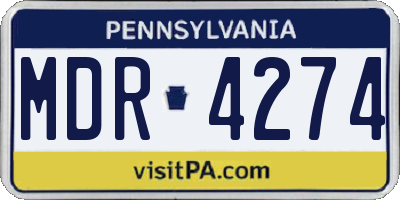PA license plate MDR4274