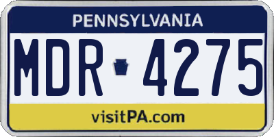 PA license plate MDR4275