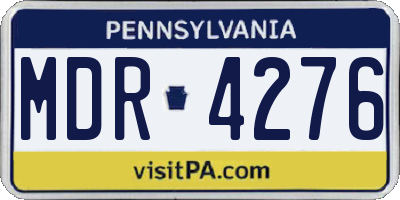 PA license plate MDR4276
