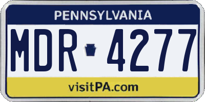 PA license plate MDR4277