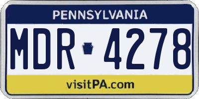 PA license plate MDR4278