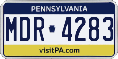 PA license plate MDR4283