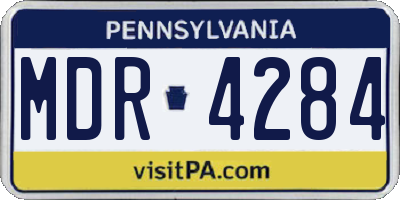 PA license plate MDR4284