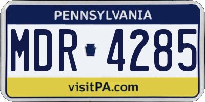 PA license plate MDR4285