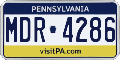PA license plate MDR4286