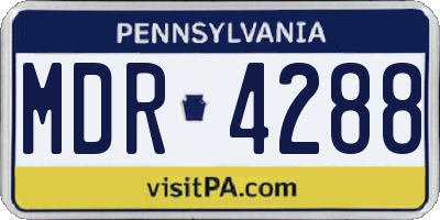 PA license plate MDR4288