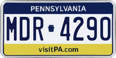 PA license plate MDR4290