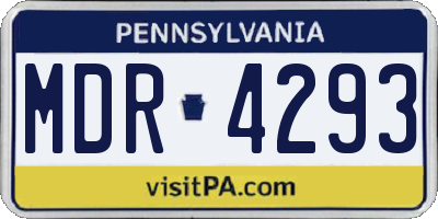 PA license plate MDR4293