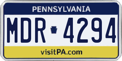 PA license plate MDR4294