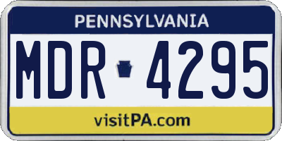 PA license plate MDR4295