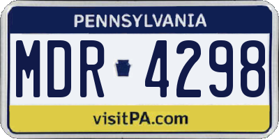 PA license plate MDR4298