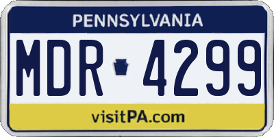 PA license plate MDR4299
