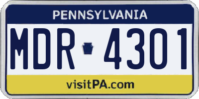 PA license plate MDR4301