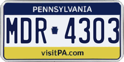 PA license plate MDR4303
